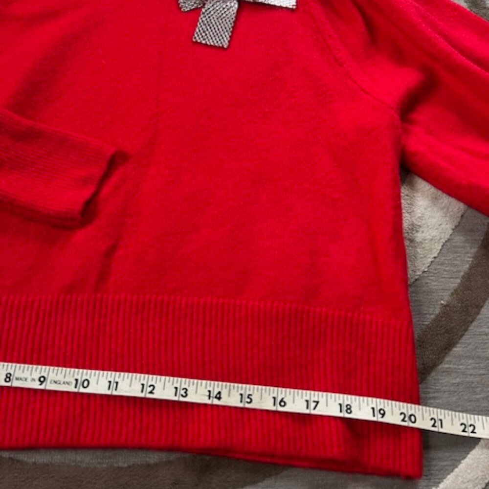 CeCe Rhinestone Bow Detail Cozy Red Sweater Woman's Size Large - Picture 11 of 13